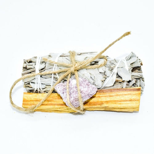 Palo Santo, Sage & Crystal Smudging Bundle