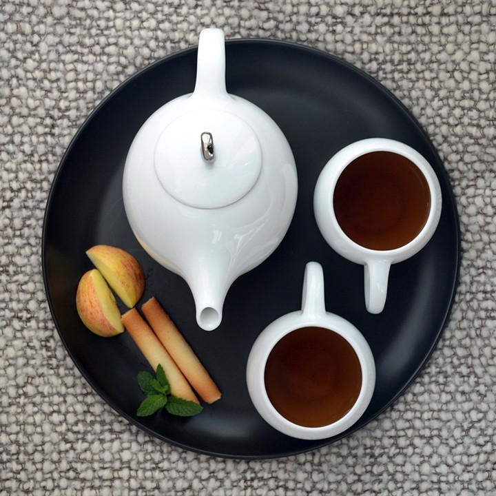 EVA 3-piece teaset - White porcelain